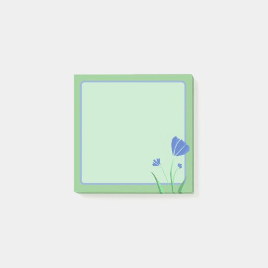 Post-it® Fleur - Bleu Simple (Devant)