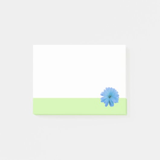 Post-it® Fleur Bleue Bordure Verte (Devant)