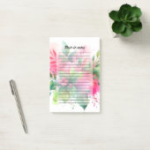 Post-it® Fleur botanique à l'aquarelle rose vert (Bureau)