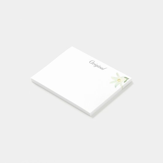 Post-it® Fleur d'Amaryllis blanc d'origine (Incliné)