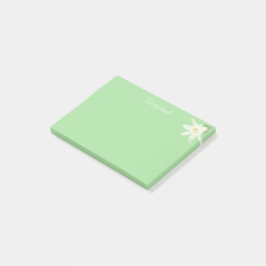 Post-it® Fleur d'Amaryllis blanc d'origine en vert clair (Incliné)
