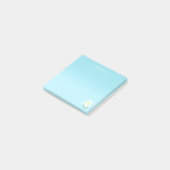 Post-it® Fleur d'Amaryllis blanche originale sur fond bleu  (Incliné)