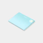 Post-it® Fleur d'Amaryllis blanche originale sur un fond bl (Incliné)