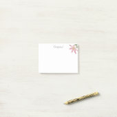 Post-it® Fleur d'Amaryllis rose originale sur fond blanc (Sur un bureau)
