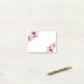 Post-it® Fleur d'aquarelle romantique, bohème (Sur un bureau)