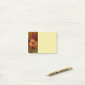 Post-it® Fleur d'art fractal abstrait rouge orange marron v (Sur un bureau)