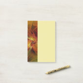 Post-it® Fleur d'art fractal marron orange rouge abstrait (Sur un bureau)