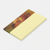Post-it® Fleur d'art fractal marron orange rouge abstrait (Incliné)