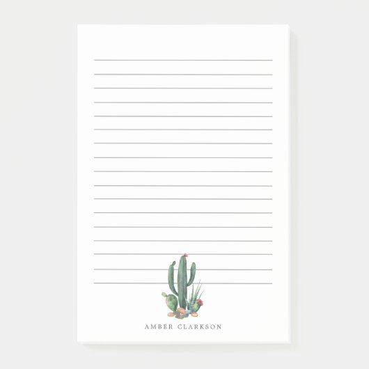 Post-it® Fleur de cactus colorés| Lié (Devant)