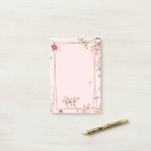 Post-it® Fleur de cerise (Sur un bureau)