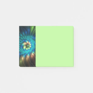 Post-it® Fleur de fantaisie lumineuse, fractale abstraite c
