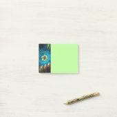 Post-it® Fleur de fantaisie lumineuse, fractale abstraite c (Sur un bureau)