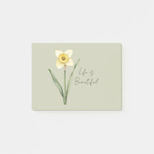 Post-it® Fleur de jonquille verte blanche jaune