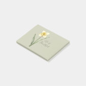 Post-it® Fleur de jonquille verte blanche jaune (Incliné)
