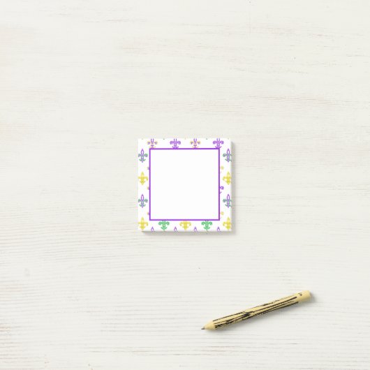 Post-it® Fleur de Lis Beads - Notes blanches (Sur un bureau)