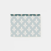 Post-it® Fleur de Lis Motif, Français, Royal, Crème, Vert (Devant)