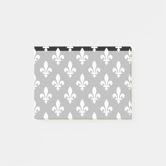 Post-it® Fleur de Lis Motif, française, royale, blanche (Devant)