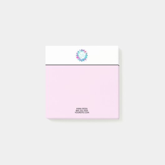 Post-it® Fleur de Lotus de nénuphar de mandala de l'OM Aum (Devant)