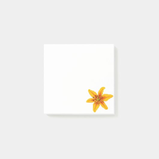 Post-it® Fleur de lys jaune pixelisée (Devant)