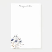 Post-it® Fleur de sauvage bleue élégante (Devant)