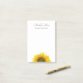 Post-it® Fleur de soleil moderne Floral rustique (Sur un bureau)