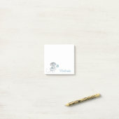 Post-it® Fleur de souris bleue personnalisée (Sur un bureau)