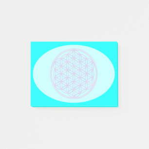 Post-it® Fleur de vie / Blume des Lebens - bleu rose