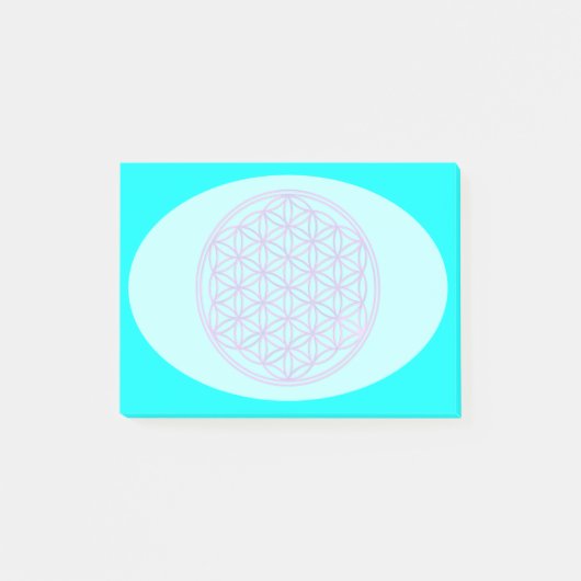 Post-it® Fleur de vie / Blume des Lebens - bleu rose (Devant)