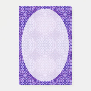 Post-it® Fleur de vie - motif de timbre - violet