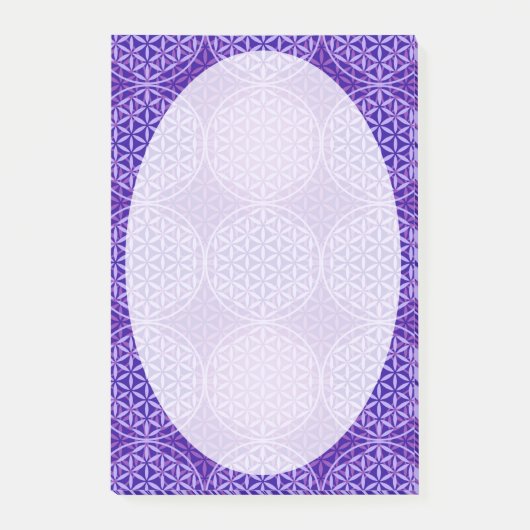 Post-it® Fleur de vie - motif de timbre - violet (Devant)