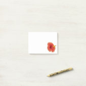 Post-it® Fleur d'Hibiscus Orange Florale Tropicale (Sur un bureau)