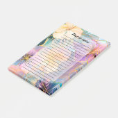 Post-it® Fleur Exotique Feuille en fleurs bleues (Incliné)