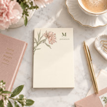 Fleur florale aquarelle rose et verte vintage