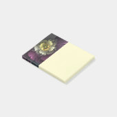 Post-it® Fleur fractale abstraite moderne gris khaki pourpr (Incliné)