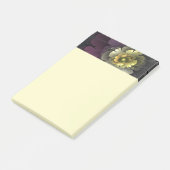Post-it® Fleur fractale grise de pourpre moderne abstraite (Incliné)