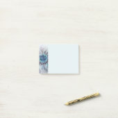 Post-it® Fleur fractale moderne abstraite avec du bleu (Sur un bureau)
