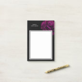 Post-it® Fleur gothique de rose violet-rouge (Sur un bureau)