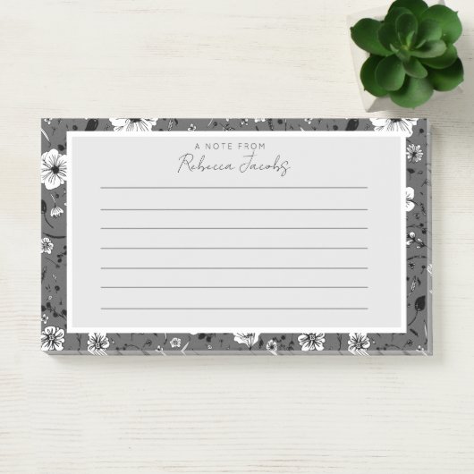 Post-it® Fleur gris (Bureau)