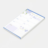 Post-it® Fleur Hydrangée Bleue du planificateur hebdomadair (Incliné)