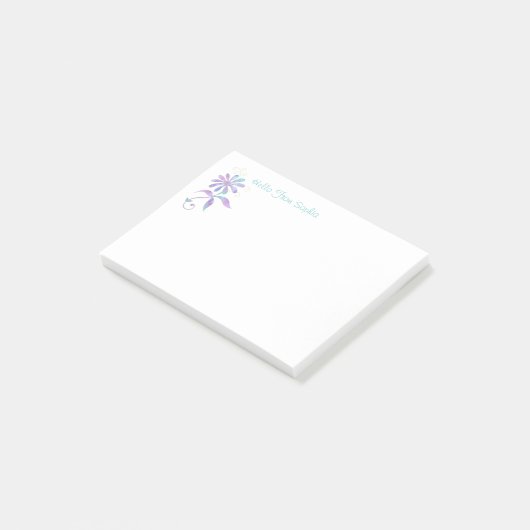 Post-it® Fleur Iridescente tendance, do-it-yourself nom/mes (Incliné)