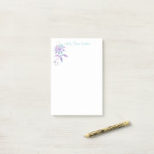 Post-it® Fleur iridescente tendance, nom/message DIY (Sur un bureau)