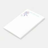 Post-it® Fleur iridescente tendance, nom/message DIY (Incliné)