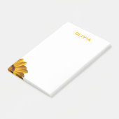 Post-it® Fleur jaune sur arrière - plan noir (Incliné)