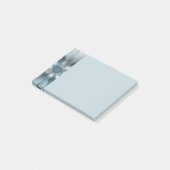 Post-it® Fleur joyeuse abstraite florale fractale bleue gri (Incliné)