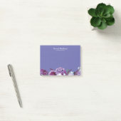 Post-it® Fleur Moderne Violette Nom Personnalisé (Bureau)