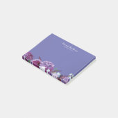 Post-it® Fleur Moderne Violette Nom Personnalisé (Incliné)