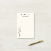 Post-it® Fleur Noir Rustique Chic Boho tendance Personnalis (Sur un bureau)