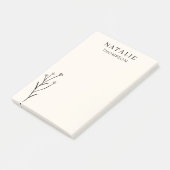 Post-it® Fleur Noir Rustique Chic Boho tendance Personnalis (Incliné)