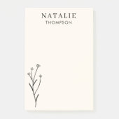Post-it® Fleur Noir Rustique Chic Boho tendance Personnalis (Devant)