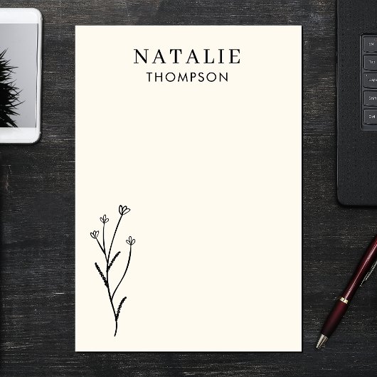 Post-it® Fleur Noir Rustique Chic Boho tendance Personnalis